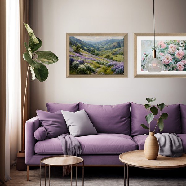 Obraz drukowany z ramą w zestawie 75x56 cm Violet Hills – Styler-image-1