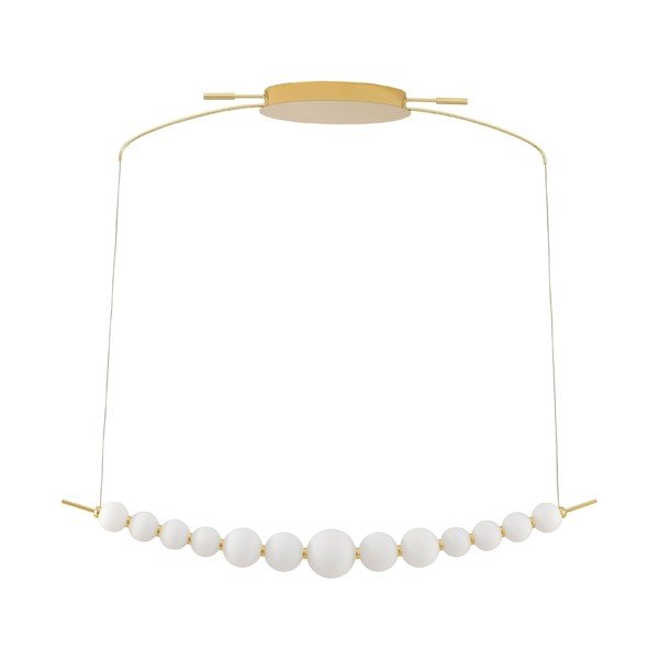 Biała/w kolorze złota metalowa lampa wisząca LED ze ściemniaczem ze szklanym kloszem Perla – Nova Luce