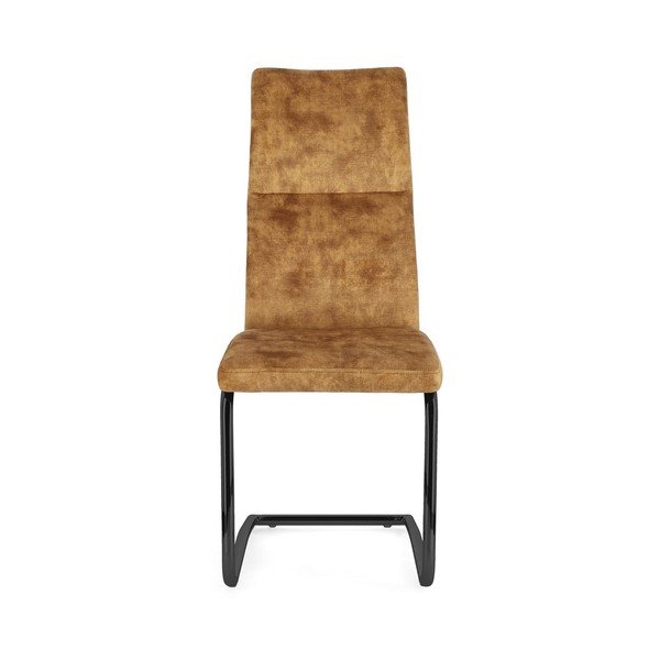 Musztardowe tapicerowane krzesło Thelma – Bizzotto-image-2