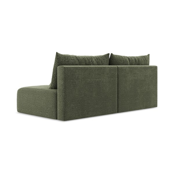 Zielona rozkładana/ze schowkiem sofa 216 cm Kalena – Makamii-image-3