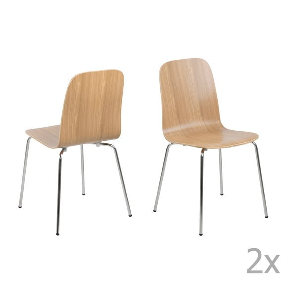 Zestaw 4 krzeseł w kolorze drewna Actona Björn