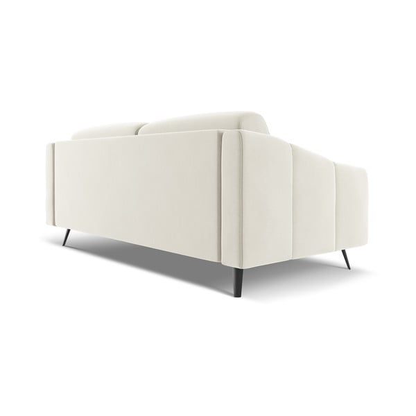 Biała aksamitna sofa 202 cm Nalu – Makamii-image-4