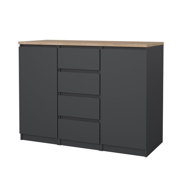 Ciemnoszara komoda 121x91x50 cm Naia – Tvilum-image-3