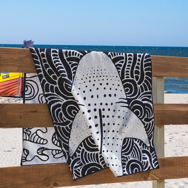 Ciemnoniebieski ręcznik plażowy 90x180 cm Shark – DecoKing-image-4