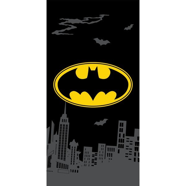 Czarny bawełniany ręcznik dziecięcy 70x140 cm Batman "The Emblem" – Jerry Fabrics