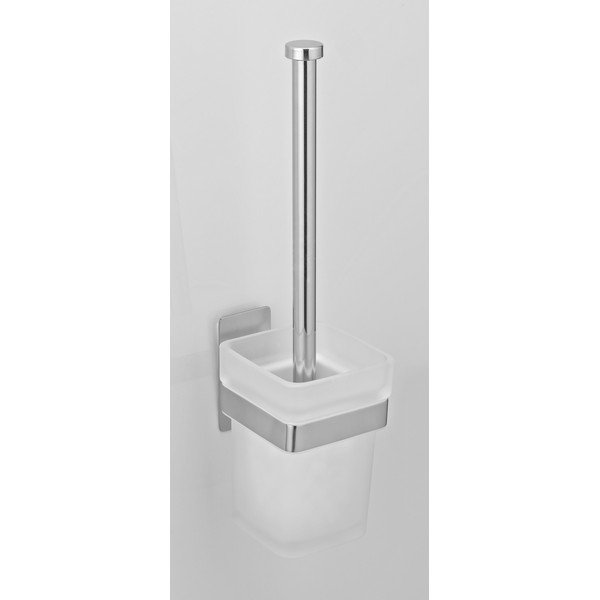 Samoprzylepna szklana szczotka do WC w kolorze srebra z połyskiem Genova – Wenko-image-1