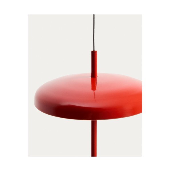Czerwona lampa sufitowa LED ze ściemniaczem z metalowym kloszem ø 16 cm Porte – Kave Home-image-4