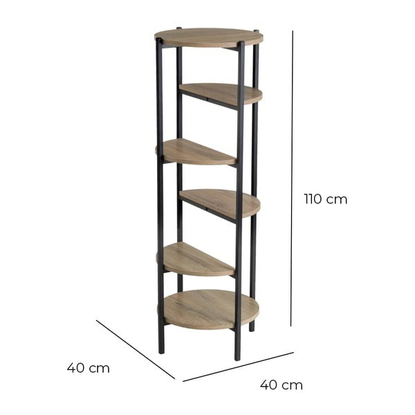 Czarny regał w dekorze dębu 40x110 cm – Casa Selección-image-4