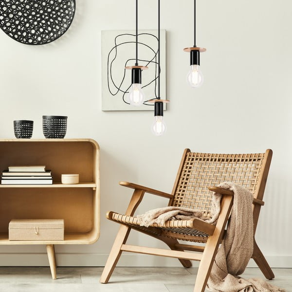 Czarna lampa wisząca Angelina – LAMKUR-image-1