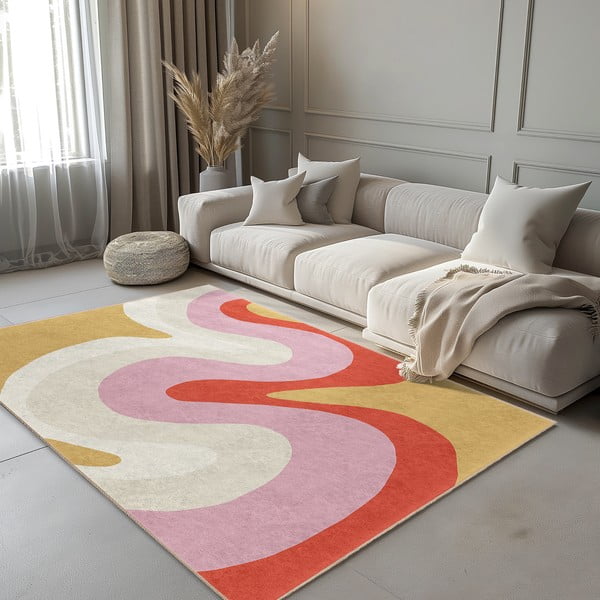 Żółto-różowy chodnik odpowiedni do prania 80x200 cm Raspberry Creamsicle – Mila Home-image-1