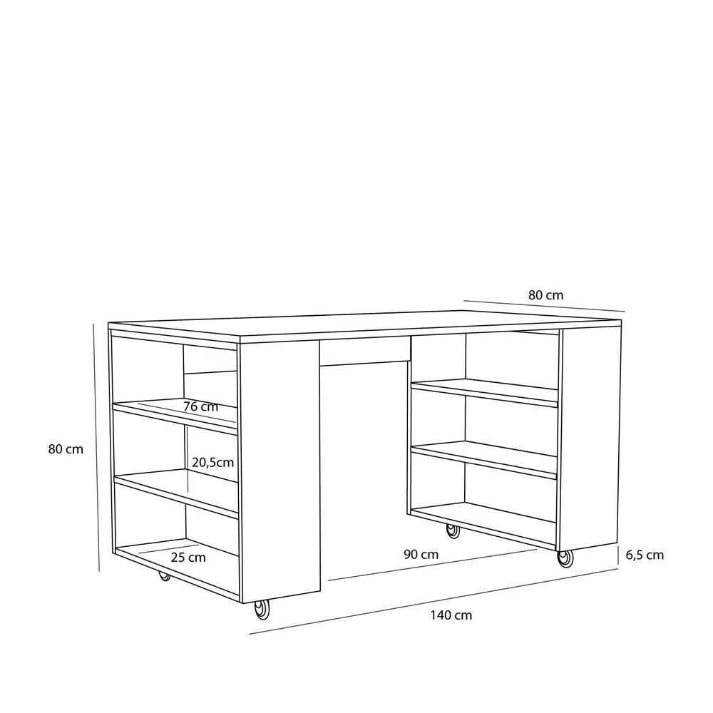 Biurko w dekorze dębu 80x140 cm Utility – Hübsch (zdjęcie 3)