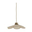 Kremowa lampa wisząca z tekstylnym kloszem Fyano – Light & Living