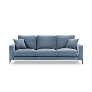 Jasnoniebieska aksamitna sofa Kooko Home Harmony, 220 cm