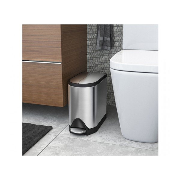 Srebrny matowy kosz na śmieci z pedałem simplehuman Butterfly, 10 l-image-2
