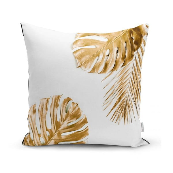 Poszewka na poduszkę Minimalist Cushion Covers Gold Gray Leaves, 45x45 cm