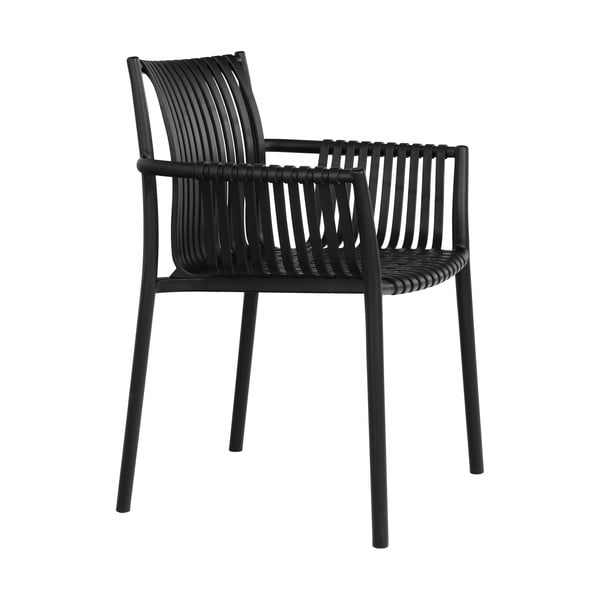 Czarne plastikowe krzesła ogrodowe zestaw 2 szt. Tulsa – House Nordic-image-3