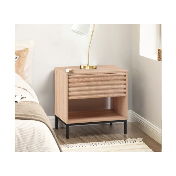 Szafka nocna z blatem w dekorze dębu w naturalnym kolorze Celine – Støraa-image-1