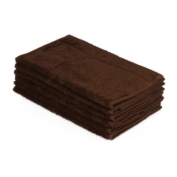 Zestaw sześciu brązowych ręczników Beverly Hills Polo Club, 50x30 cm