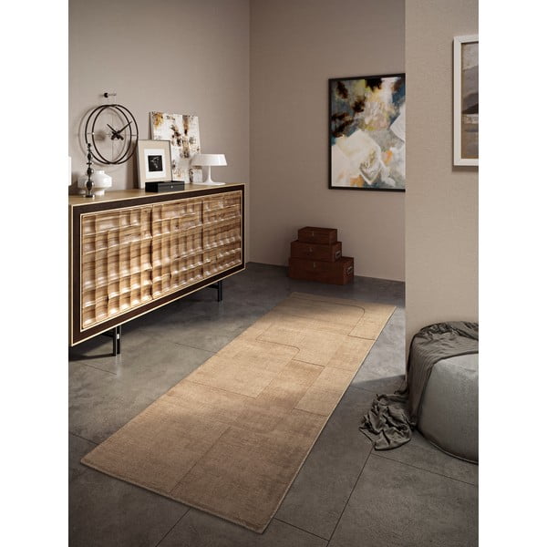 Beżowy wełniany chodnik tkany ręcznie 80x250 cm Charlotte – Villeroy&Boch-image-1