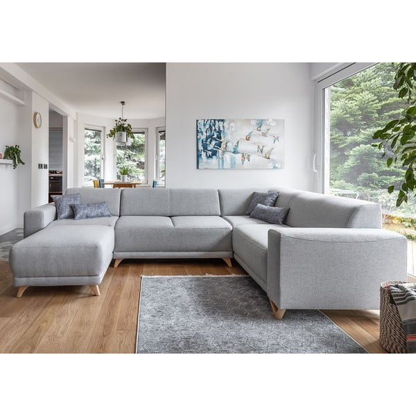 Jasnoszary rozkładany/ze schowkiem narożnik (prawostronny/w kształcie litery U) Classy Sophie – Miuform-image-1