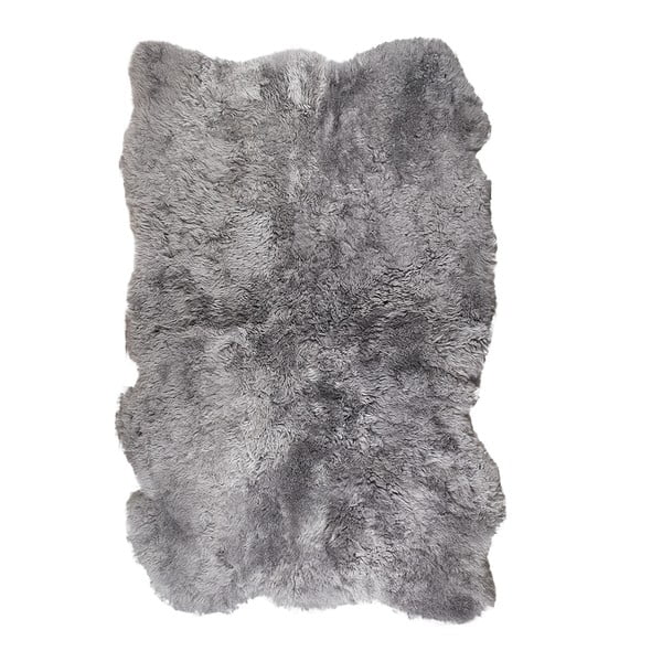 Szary dywan futrzany z krótkim włosiem, 165 x 110 cm