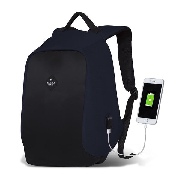 Granatowo-czarny plecak z portem USB My Valice SECRET Smart Bag