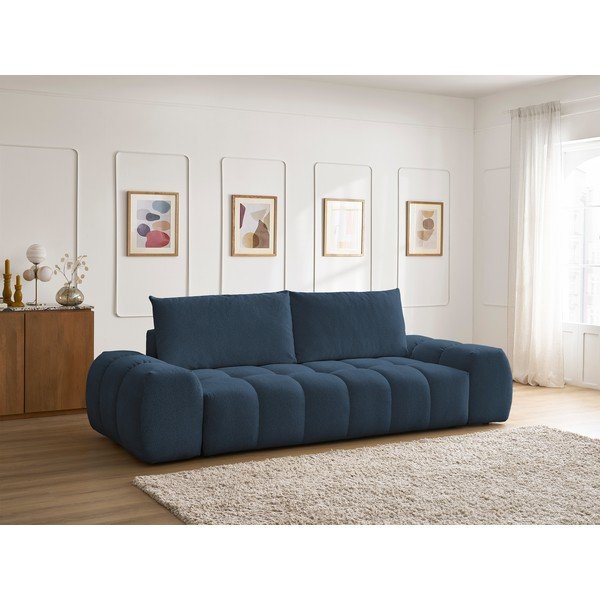 Ciemnoniebieska sofa z tkaniny szenilowej 278 cm Everest – Bobochic Paris-image-1