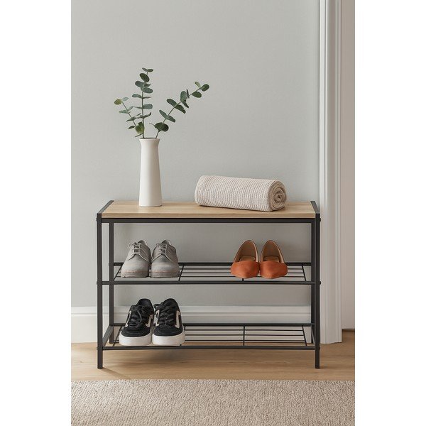 Czarna stalowa szafka na buty 63x44x30 cm Asten – Bonami Essentials-image-1