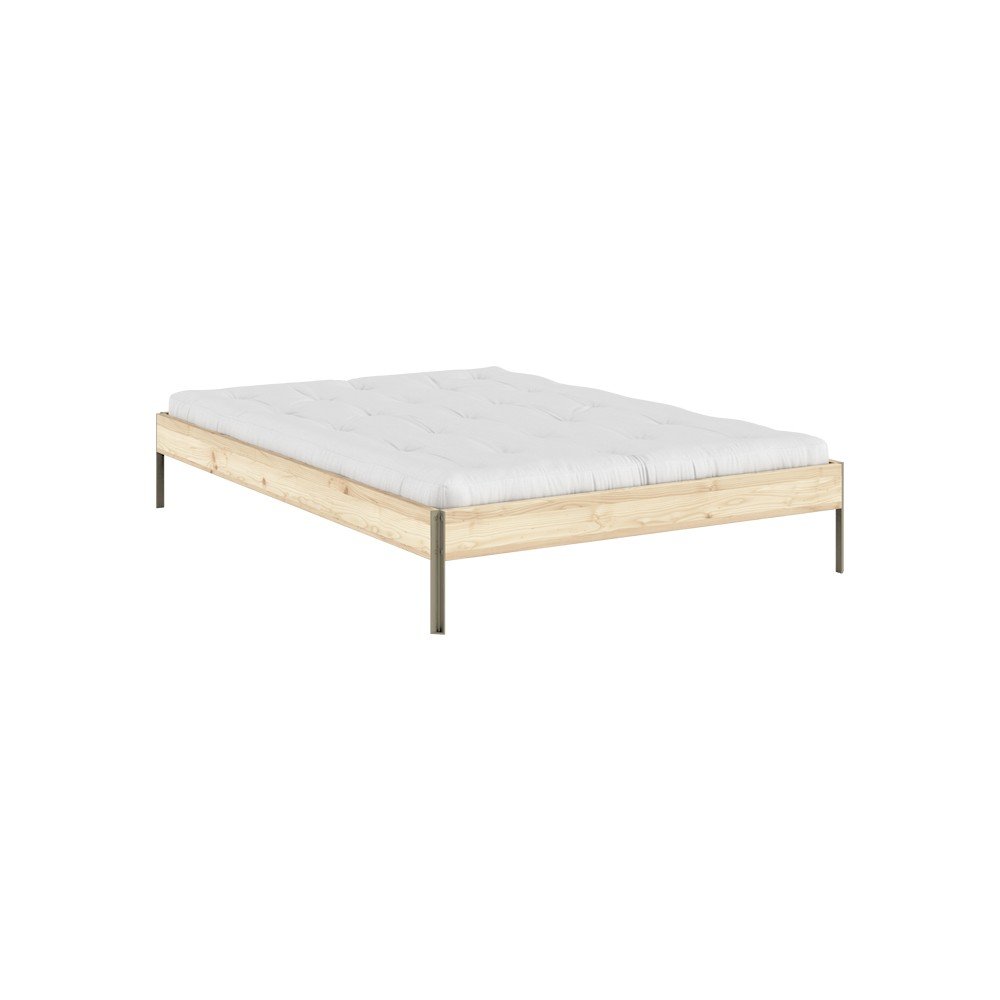 Łóżko dwuosobowe z litego drewna sosnowego bez zagłówka ze stelażem 180x200 cm w naturalnym kolorze Core – Karup Design (zdjęcie 2)