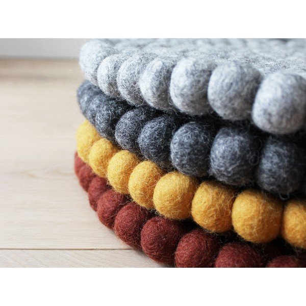 Ciemnowiśniowa dziecięca kulkowa poduszka na krzesło z wełny Wooldot Ball Chair Pad, ⌀ 30 cm-image-3