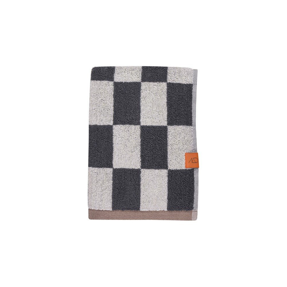 Antracytowo-beżowe ręczniki z bawełny organicznej frotte zestaw 2 szt. 40x55 cm Retro – Mette Ditmer Denmark