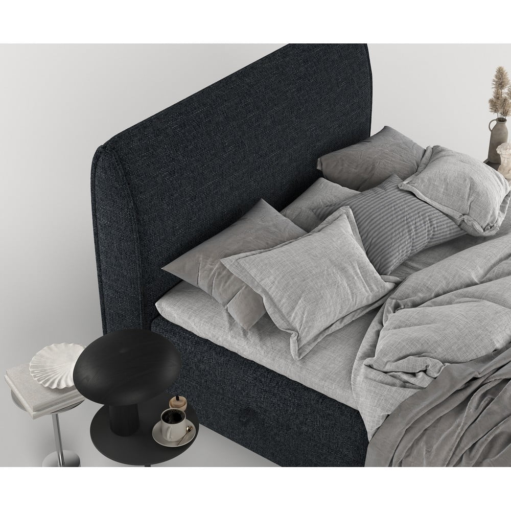 Czarne łóżko boxspring ze schowkiem 140x200 cm Melba – Maison de Rêve (zdjęcie 10)