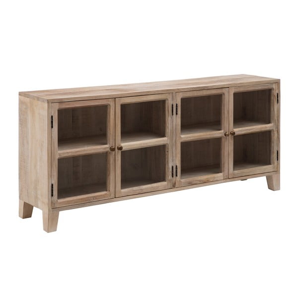 Witryna z litego drewna mango w naturalnym kolorze 160x71 cm – Ixia
