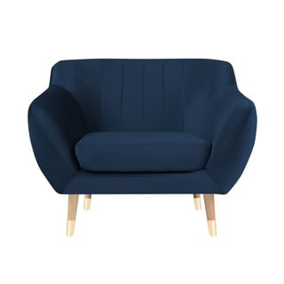 Granatowy aksamitny fotel Mazzini Sofas Benito