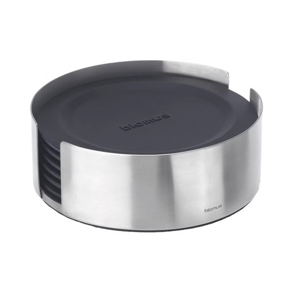 Silikonowe podkładki w czarno-srebrnym kolorze ze stojakiem zestaw 6 szt. Lareto – Blomus-image-1