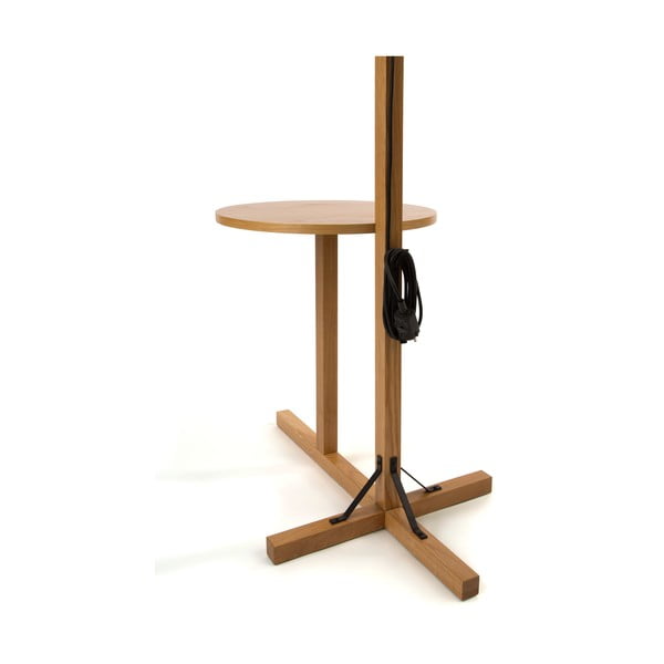 Biała lampa stojąca z drewnianą konstrukcją Woodman Floor-image-4