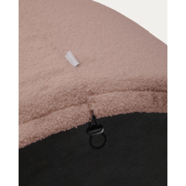 Jasnoróżowy puf z materiału bouclé Kaeli – Kave Home-image-4