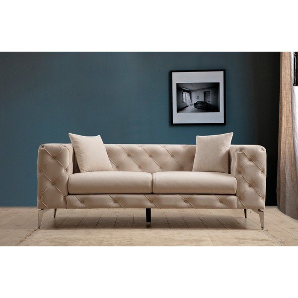 Beżowa aksamitna sofa 197 cm Como – Balcab Home