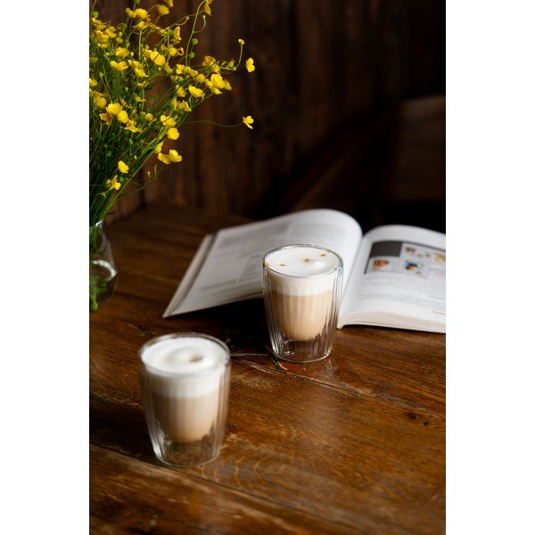 Szklane kubki zestaw 2 szt. do cappuccino 250 ml Livio Duo – Vialli Design-image-1