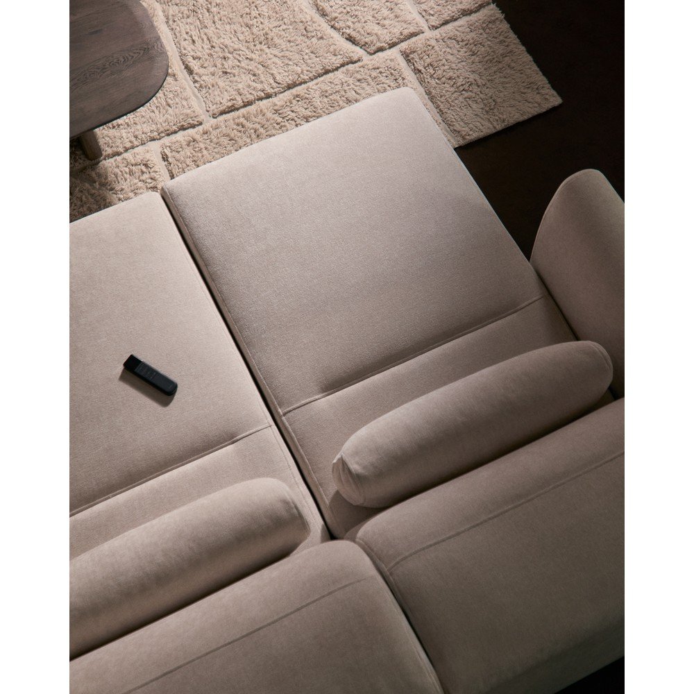 Beżowa częściowo rozkładana sofa z tkaniny szenilowej z szezlongiem 180 cm Lares – Kave Home (zdjęcie 11)
