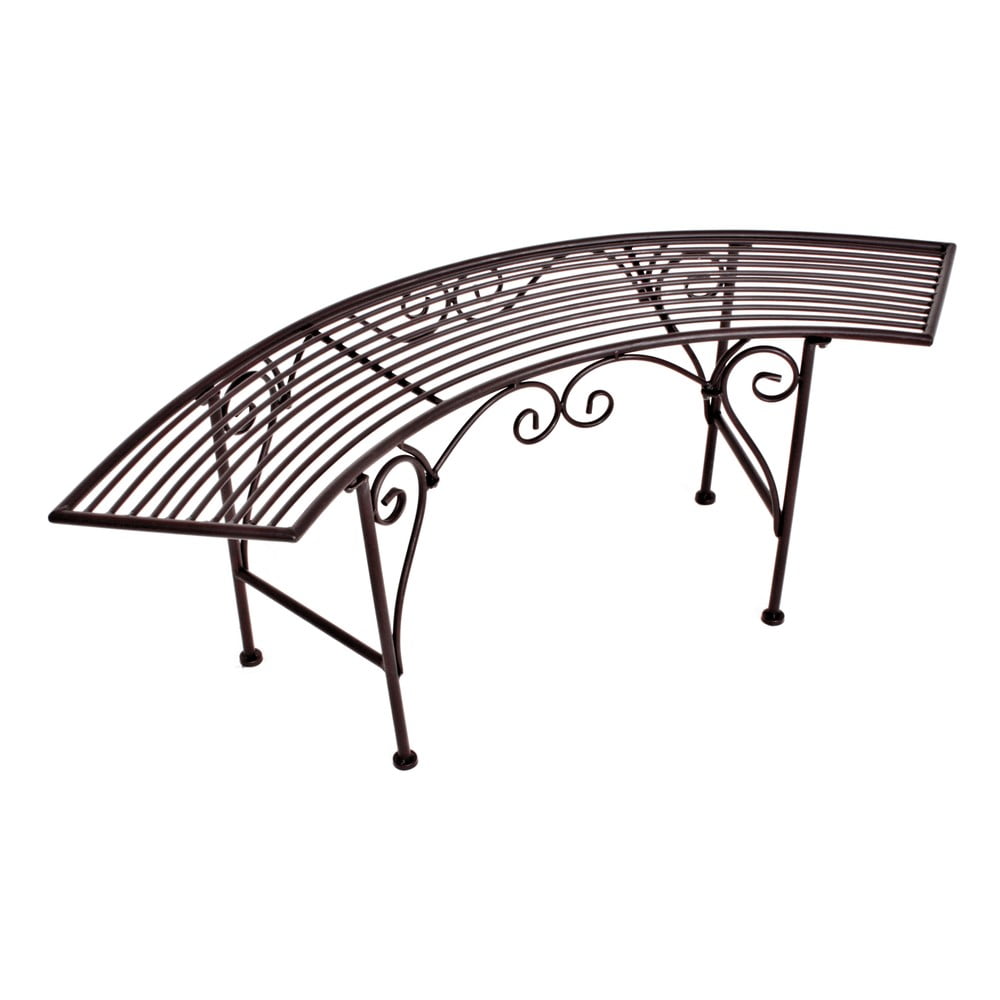 Czarno-ciemnobrązowa metalowa ławka ogrodowa Fuego – Garden Pleasure (zdjęcie 7)