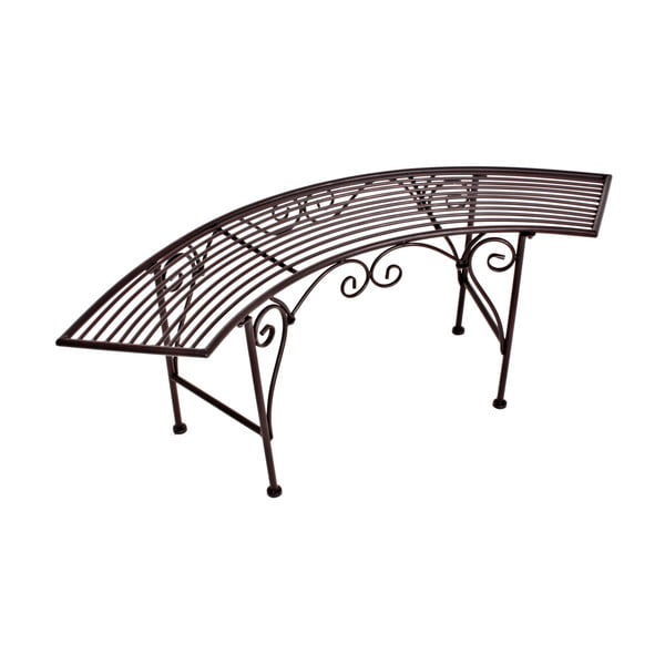 Czarno-ciemnobrązowa metalowa ławka ogrodowa Fuego – Garden Pleasure-image-4