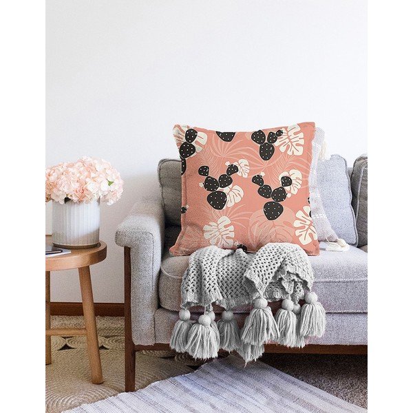 Pomarańczowa poszewka na poduszkę z domieszką bawełny Minimalist Cushion Covers Chenille, 55x55 cm-image-2