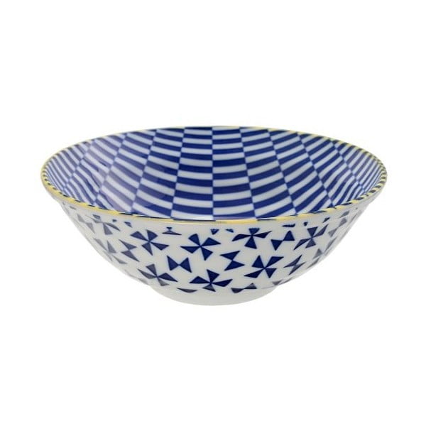 Porcelanowa miska Geo Noodle Blue, 21x7,8 cm