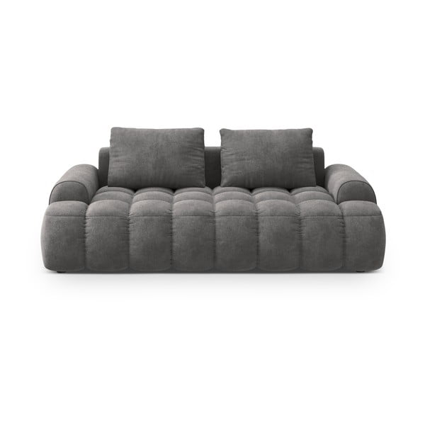 Szara aksamitna sofa 200 cm Linz – Cosmopolitan Design