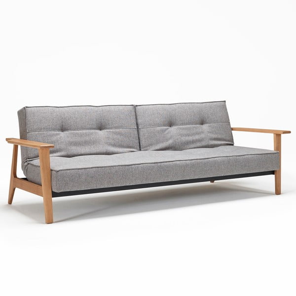 Szara sofa rozkładana z podłokietnikami Innovation Splitback Frej