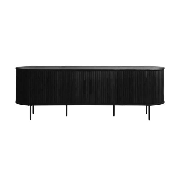 Czarna szafka pod TV w dekorze dębu 56x180 cm Nola – Unique Furniture