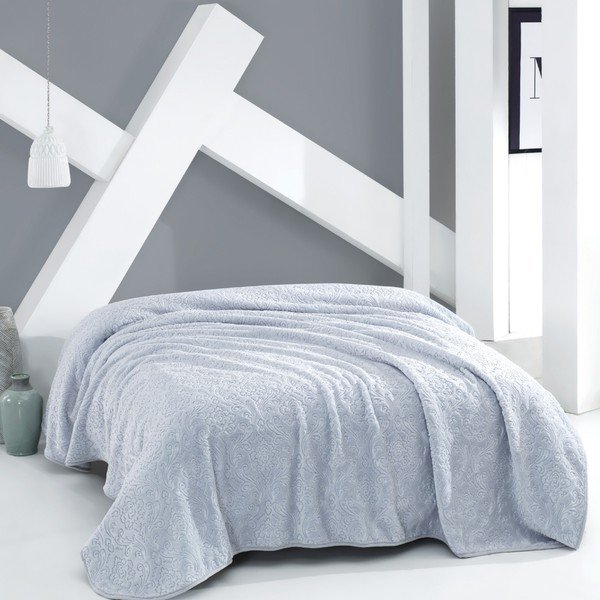 Niebieski koc Marie Claire Jannie, 240x220 cm