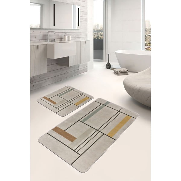 Jasnobrązowe dywaniki łazienkowe zestaw 2 szt. 60x100 cm – Mila Home