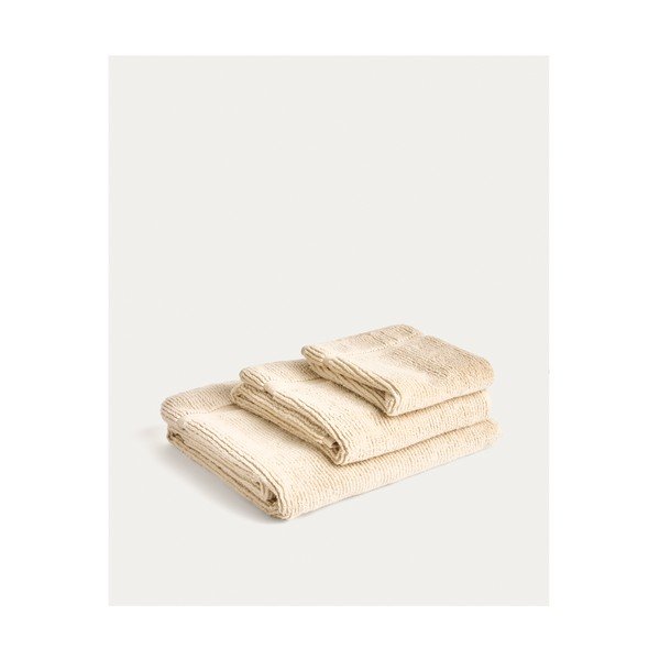 Beżowy bawełniany ręcznik kąpielowy frotte 70x140 cm Olvira – Kave Home-image-4